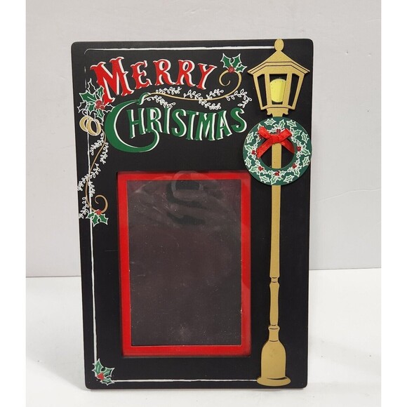 Christmas Wooden Chalkboard Frame Photo Frame 12x8 Holds A 5x7, 4x6 - Picture 1 of 5